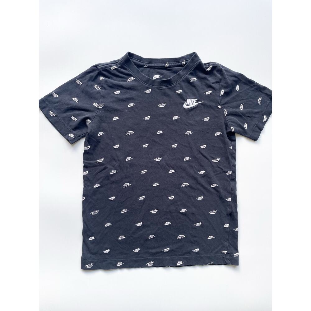Boy's Black and White Nike Logo T-shirt Size Medium